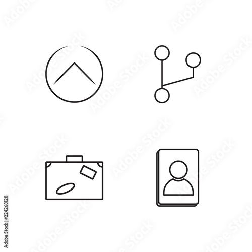 business simple outlined icons set