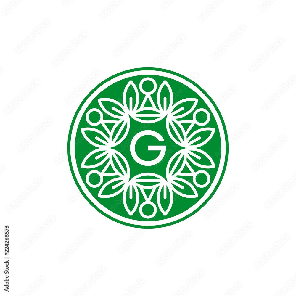 Letter G eco floral logo template vector illustration Letter G eco floral logo template vector illustration