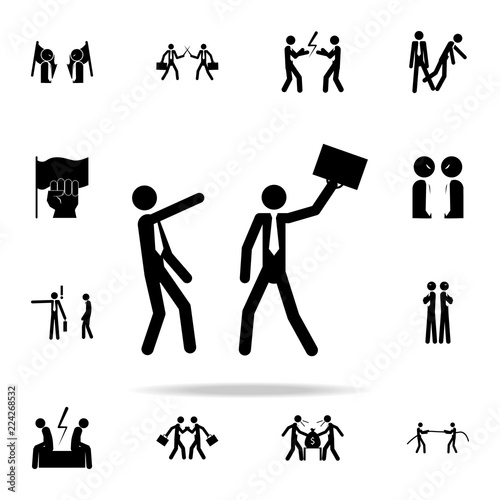 Business conflict concept. Two businessmen fighting icon. conflict icons universal set for web and mobile