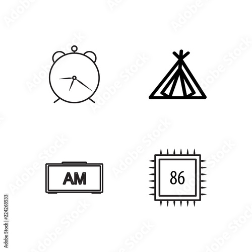 business simple outlined icons set