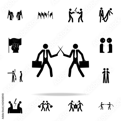 business people fighting with sword icon. conflict icons universal set for web and mobile