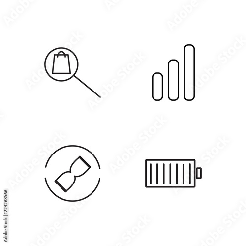 business simple outlined icons set