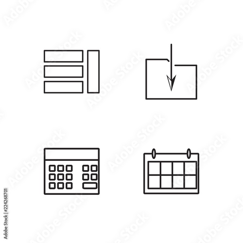 business simple outlined icons set