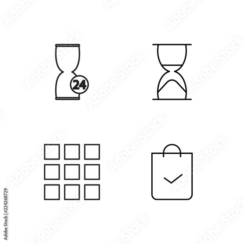 business simple outlined icons set
