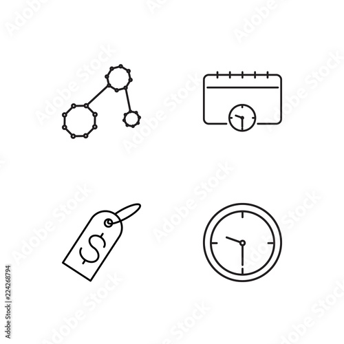 business simple outlined icons set