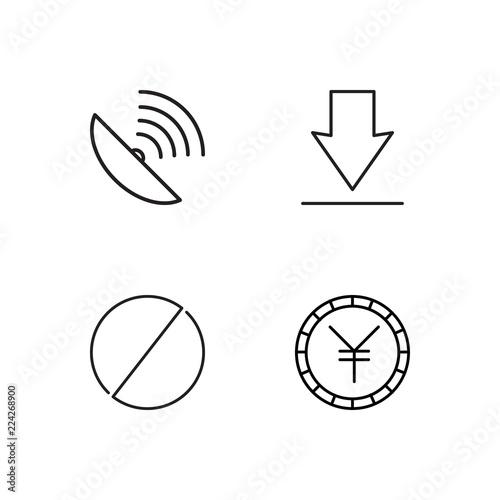 business simple outlined icons set