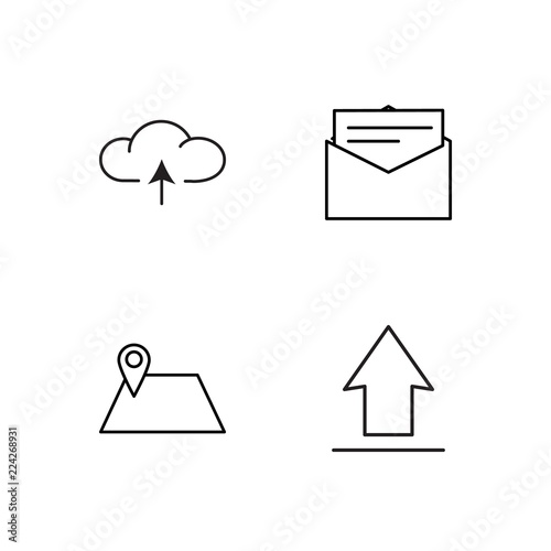 business simple outlined icons set