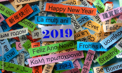 Happy New Year on  different languages