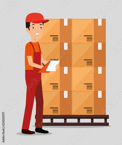 logistic services with delivery worker