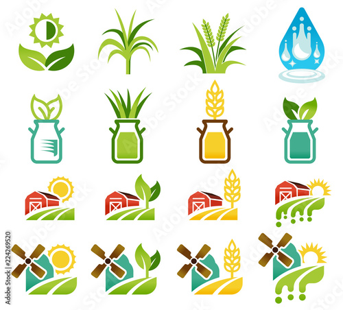 Sign of Quality dairy farm with and Products made organic agriculture. Nature fresh milk concept.