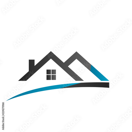real estate logo house roof design vector