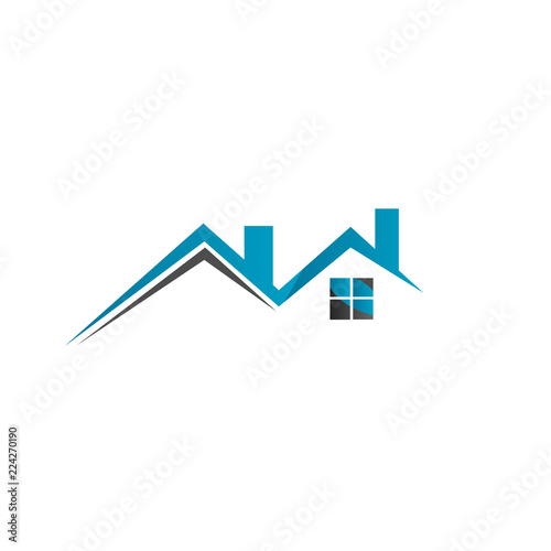 real estate logo house roof design vector