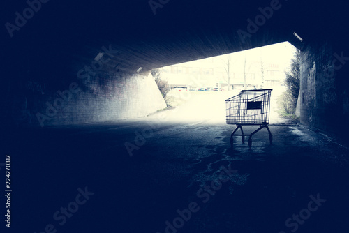Abandoned shopping cart photo
