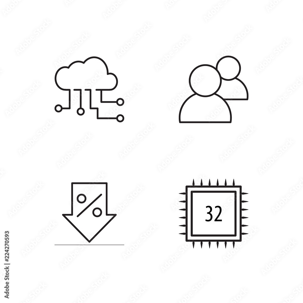 business simple outlined icons set business simple outlined icons set