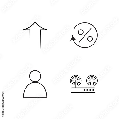 business simple outlined icons set