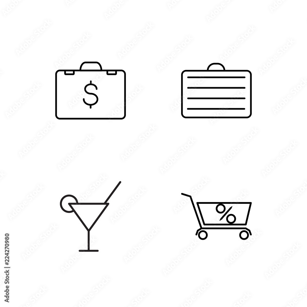 business simple outlined icons set business simple outlined icons set