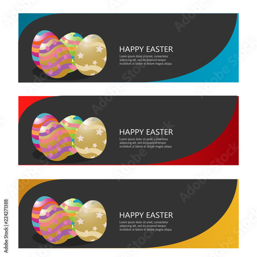easter egg banner vector