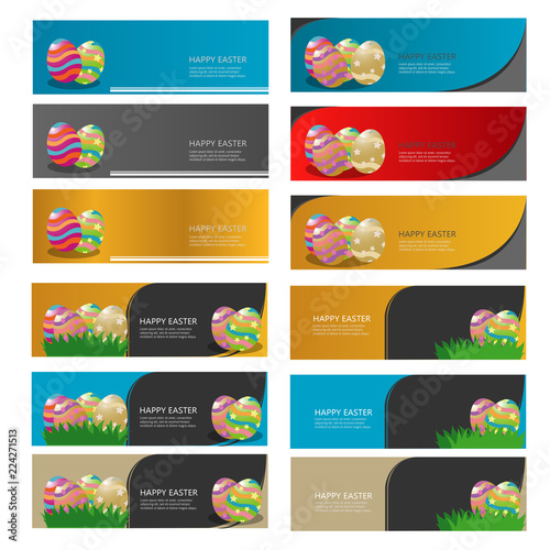 easter egg banner vector