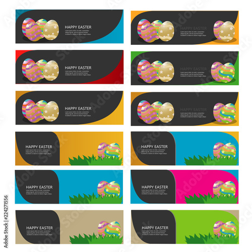 easter egg banner vector