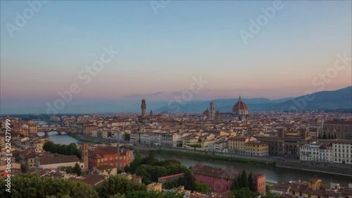 Sunrise of Florence from Piazza Michaelangelo. Tuscany, Italy. photo