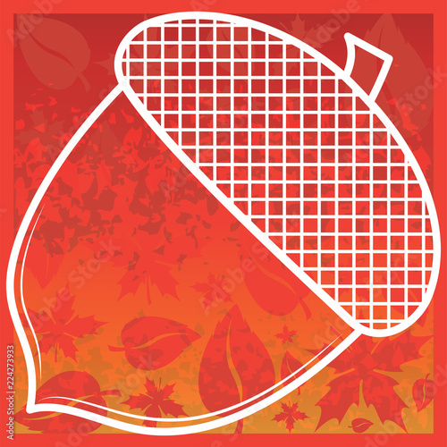 Acorn Over Textured Autumn Background