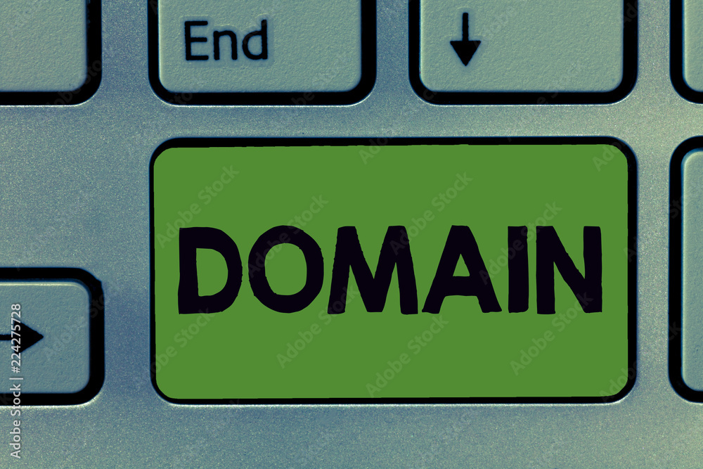 Text sign showing Domain. Conceptual photo distinct subset of Internet with addresses sharing common suffix. Text sign showing Domain. Conceptual photo distinct subset of Internet with addresses sharing common suffix.