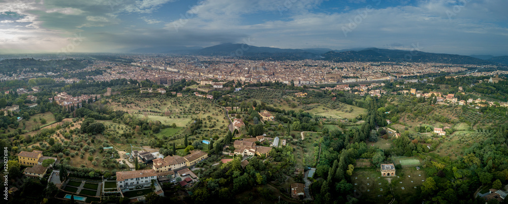 Florence Firenze panoramic aerial view