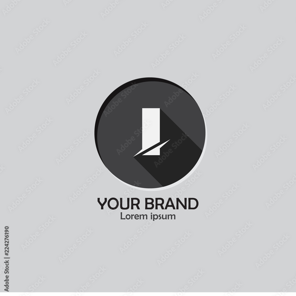 Letter I logo design vector. Simple and clean flat design of letter D logo vector template. with black and white Letter I logo design vector. Simple and clean flat design of letter D logo vector template. with black and white