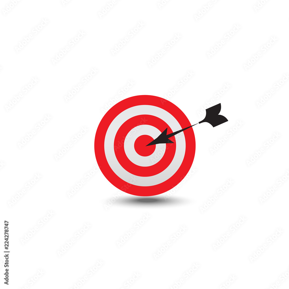 Target icon logo design for business or sport with arrow symbol. Goal Logo, element for web, mobile or print.