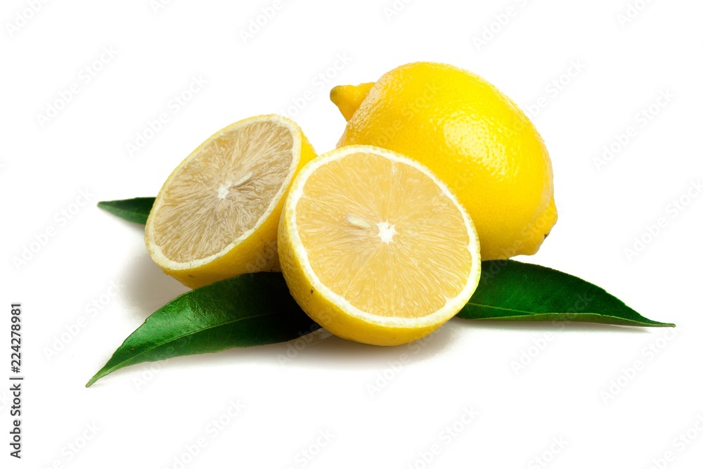 Whole and halved lemon