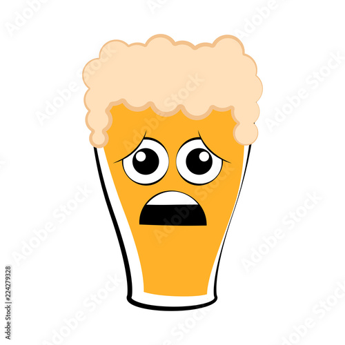 Colored sad beer glass icon