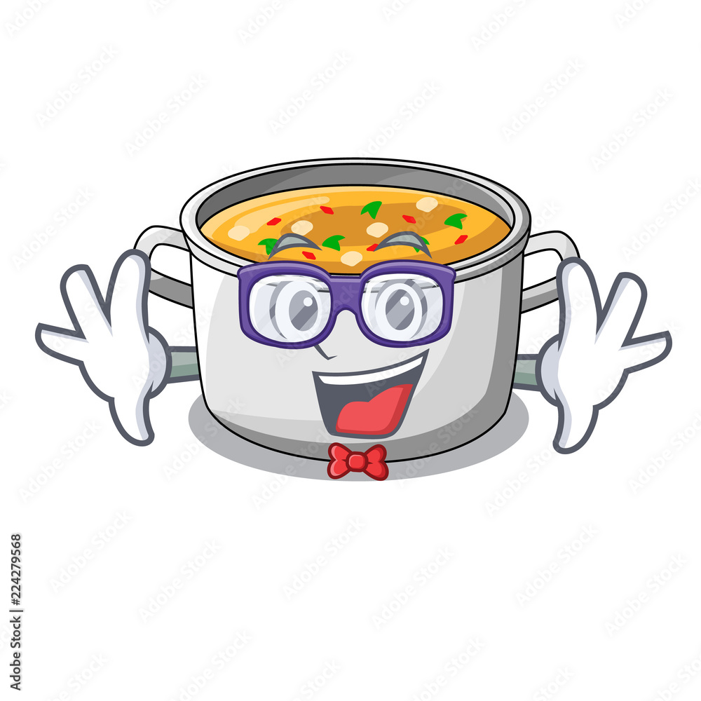 Geek cartoon chicken soup pot for dinner Stock Vector | Adobe Stock Geek cartoon chicken soup pot for dinner Stock Vector | Adobe Stock