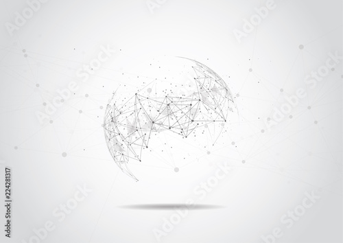 Global network connection. World map point and line composition concept of global business. Vector Illustration