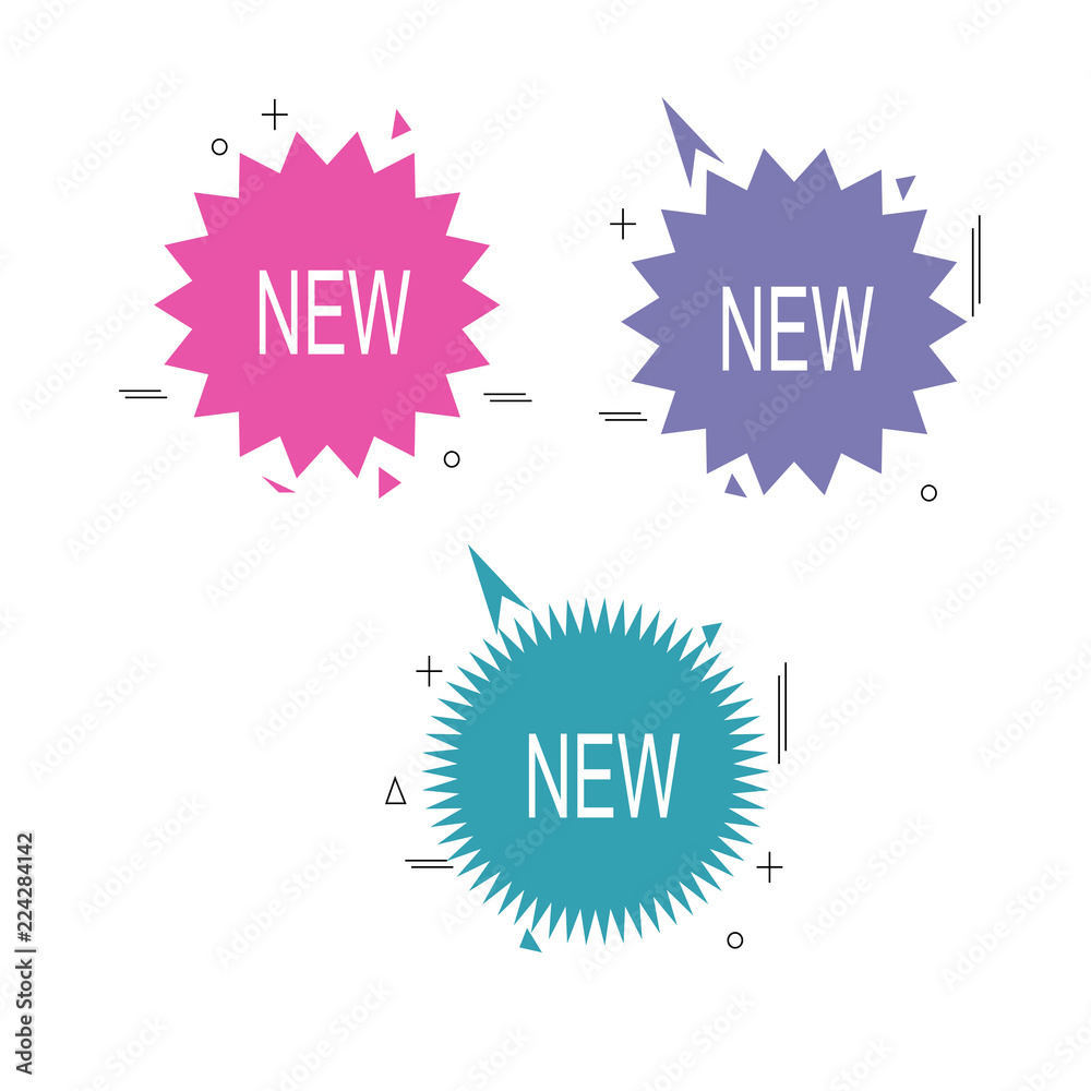 set of abstract star burst geometric sale banner or background vector set of abstract star burst geometric sale banner or background vector