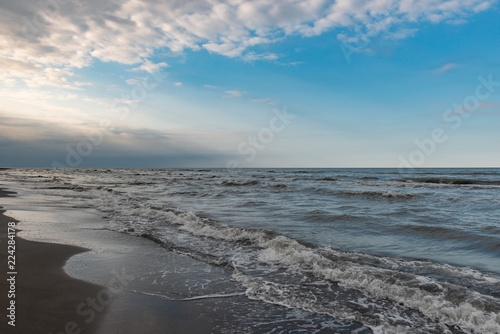 Wallpaper Mural Coast, cloudy weather, waves on the sea Torontodigital.ca