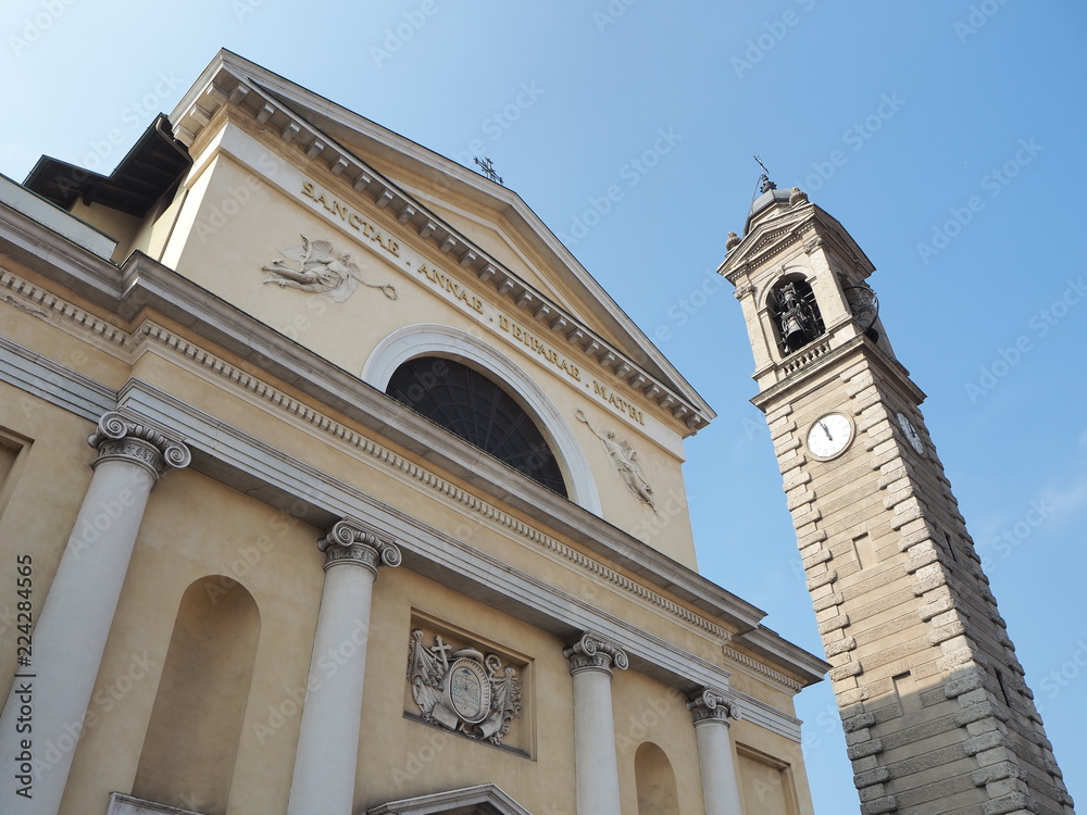 Bergamo, Italy. The facade of the church of Saint Anna