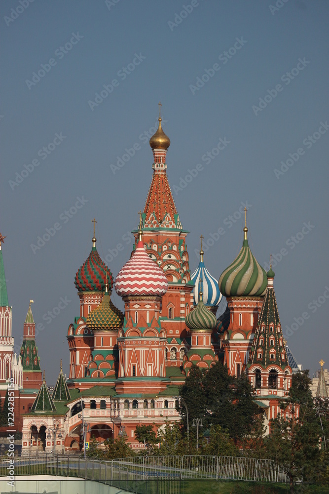 Saint Basils cathedral on Red square at the dawn, Moscow, Russia