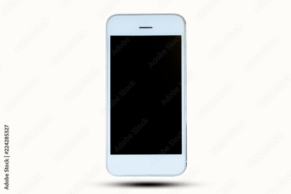 Smartphone on white background black color blank close-up communication connection Copy Space cut out device screen electrical equipment global communications Smartphone on white background black color blank close-up communication connection Copy Space cut out device screen electrical equipment global communications