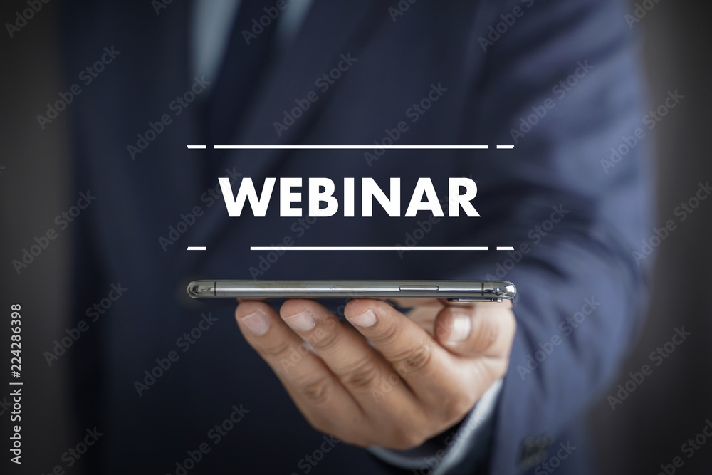 WEBINAR man hand on table Business, coffee, Split tone WEBINAR man hand on table Business, coffee, Split tone