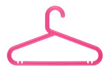 pink plastic hanger isolated on white background