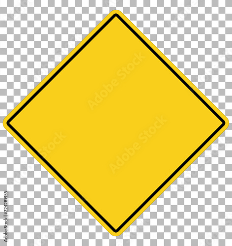 blank yellow sign. empty yellow symbol on transparent. empty warning sign.