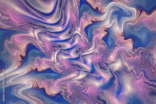 Abstract colorful blue and pink marble texture. Fantasy fractal background. Digital art. 3D rendering.