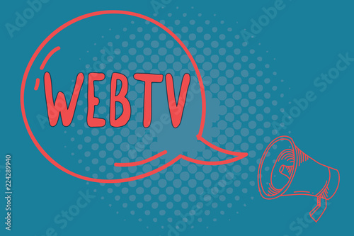 Word writing text Webtv. Business concept for Internet transmission programs produced both online and traditional. photo