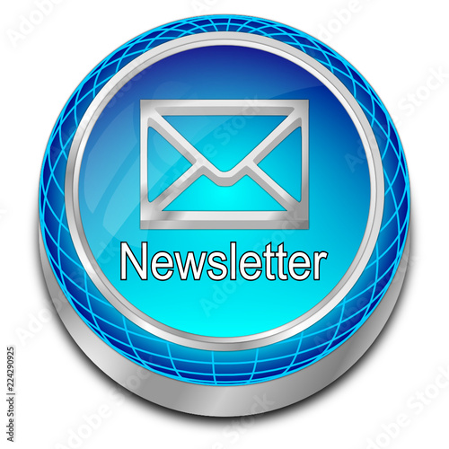 Newsletter Button - 3D illustration