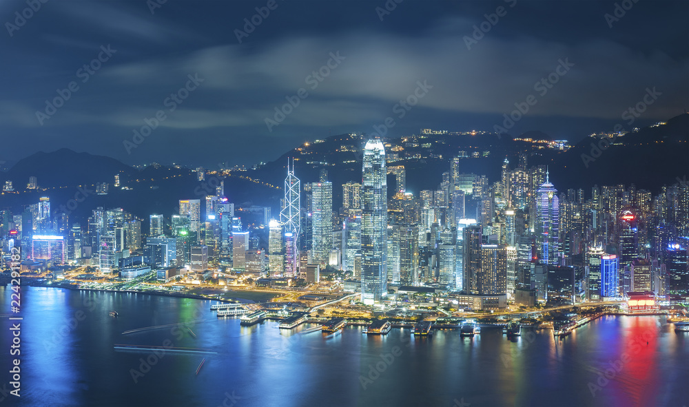 Aerial view of Hong Kong city