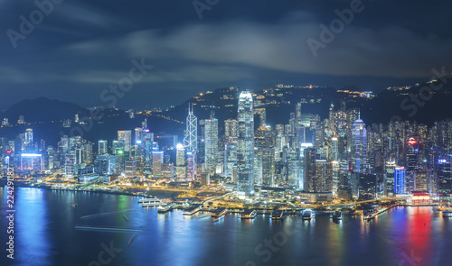 Aerial view of Hong Kong city © leeyiutung