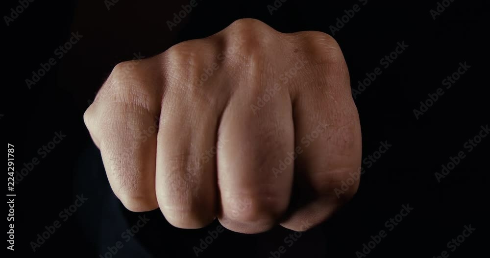 Fist Appearing in an aggressive manor close to camera