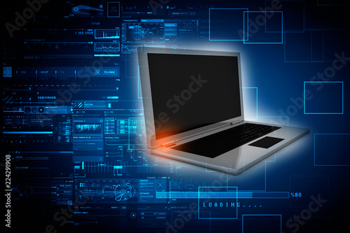 Wallpaper Mural 3d rendering Computer network
 Torontodigital.ca