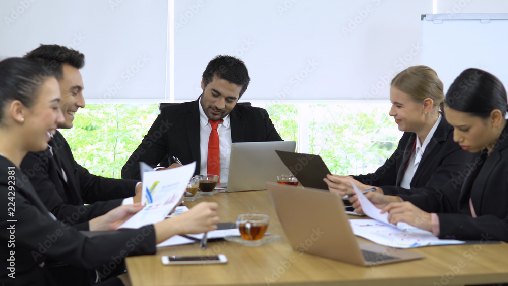 meeting at office. They summarize about Company's project each month. meeting at office. They summarize about Company's project each month.
