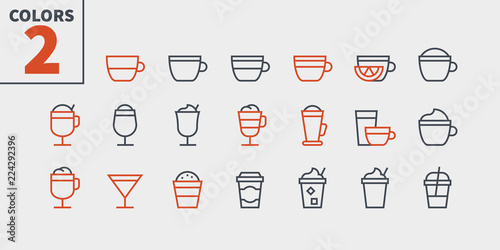 Coffee UI Pixel Perfect Well-crafted Vector Thin Line Icons 48x48 Ready for 24x24 Grid for Web Graphics and Apps with Editable Stroke. Simple Minimal Pictogram Part 1-1